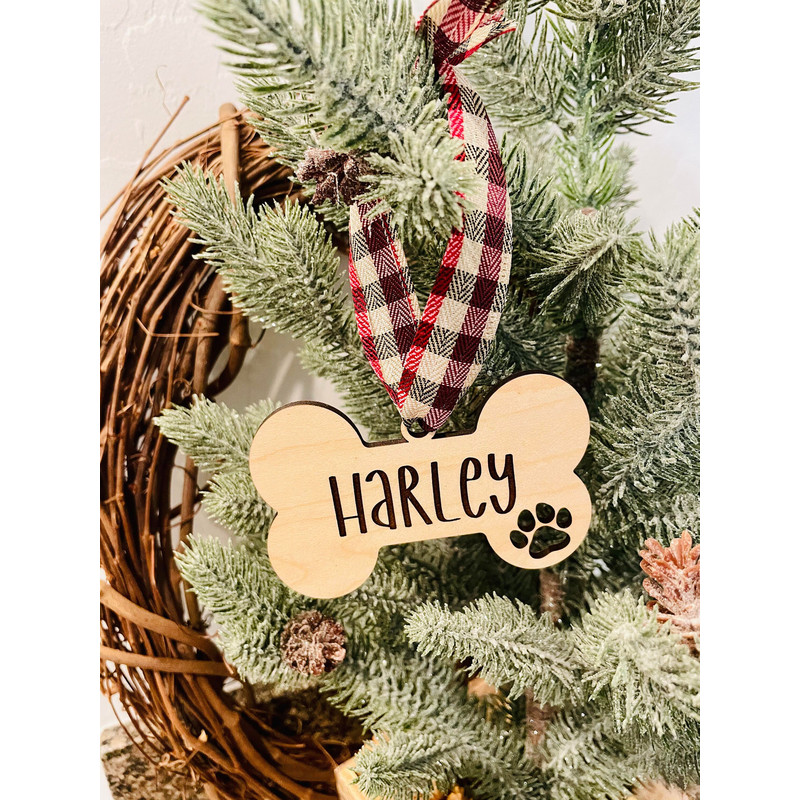 Personalized Dog Name Ornament Custom Puppy Ornament Custom Dog Bone Gift Custom Christmas Gift for Dog Lover New Puppy Gift A012 - 2.jpg