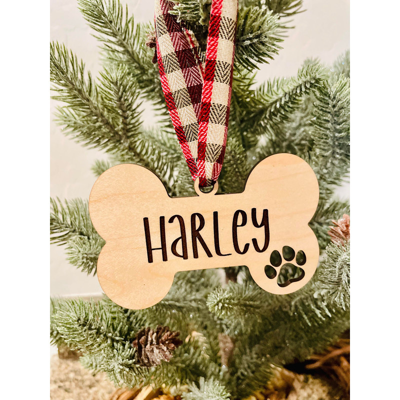 Personalized Dog Name Ornament Custom Puppy Ornament Custom Dog Bone Gift Custom Christmas Gift for Dog Lover New Puppy Gift A012 - 3.jpg