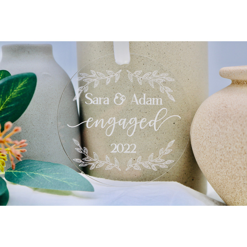 Personalized Engagement Ornament Engagement Gift Gift for Couple Custom Ornament Wedding Gift Romantic Gift Engagement Keepsake - 1.jpg
