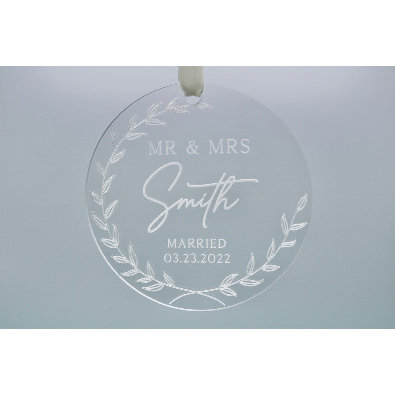 Personalized Wedding Ornament Personalized Married Gift Clear Acrylic Ornament Wedding Gift Gift for Couple Mr & Mrs A003 - 4.jpg