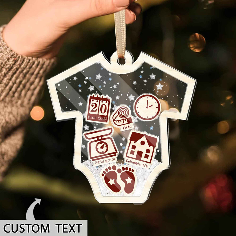 Baby's First Christmas Ornament 2023, 4D Personalized Baby 1st Christmas, Personalized Baby Name, New Baby Gift, Christmas Tree Ornaments - 1.jpg