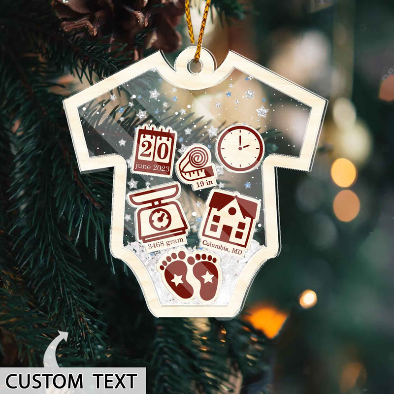 Baby's First Christmas Ornament 2023, 4D Personalized Baby 1st Christmas, Personalized Baby Name, New Baby Gift, Christmas Tree Ornaments - 2.jpg