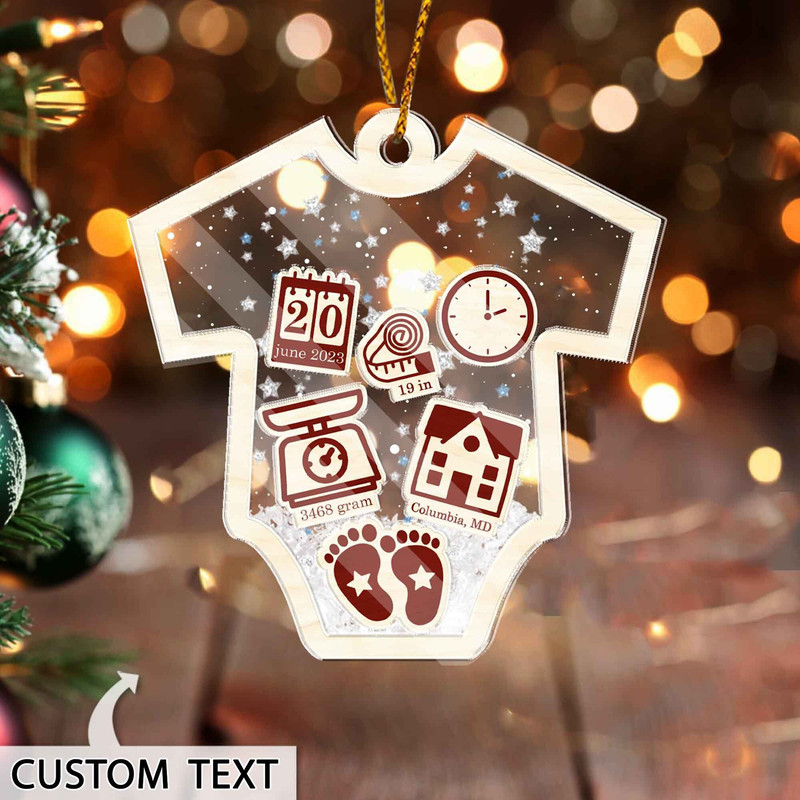 Baby's First Christmas Ornament 2023, 4D Personalized Baby 1st Christmas, Personalized Baby Name, New Baby Gift, Christmas Tree Ornaments - 3.jpg