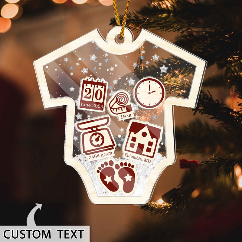 Baby's First Christmas Ornament 2023, 4D Personalized Baby 1st Christmas, Personalized Baby Name, New Baby Gift, Christmas Tree Ornaments - 4.jpg