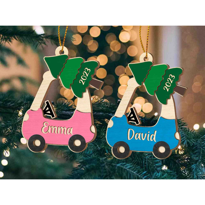 Baby's First Christmas Ornament , Personalized Kids Christmas Ornament, Custom New Baby Gift, Baby Shower Gift,  Kid Christmas Car Ornament - 3.jpg