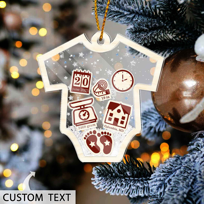 Baby's First Christmas Ornament 2023, 4D Personalized Baby 1st Christmas, Personalized Baby Name, New Baby Gift, Christmas Tree Ornaments - 5.jpg