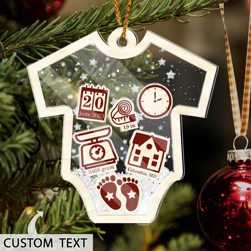Baby's First Christmas Ornament 2023, 4D Personalized Baby 1st Christmas, Personalized Baby Name, New Baby Gift, Christmas Tree Ornaments - 6.jpg