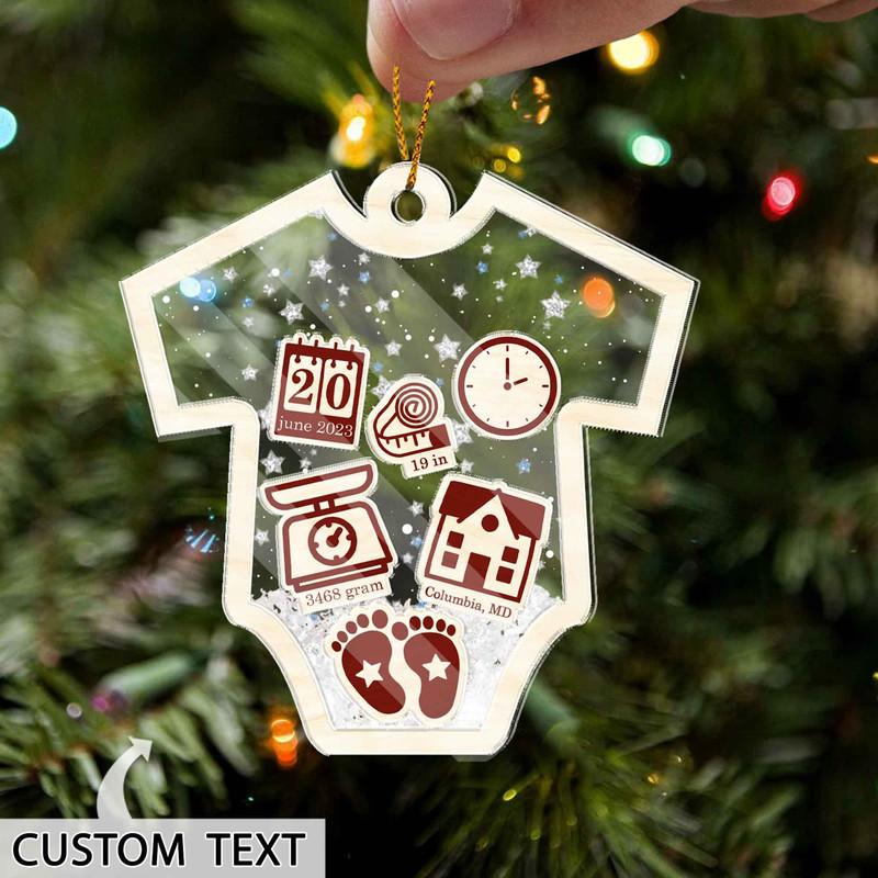 Baby's First Christmas Ornament 2023, 4D Personalized Baby 1st Christmas, Personalized Baby Name, New Baby Gift, Christmas Tree Ornaments - 7.jpg
