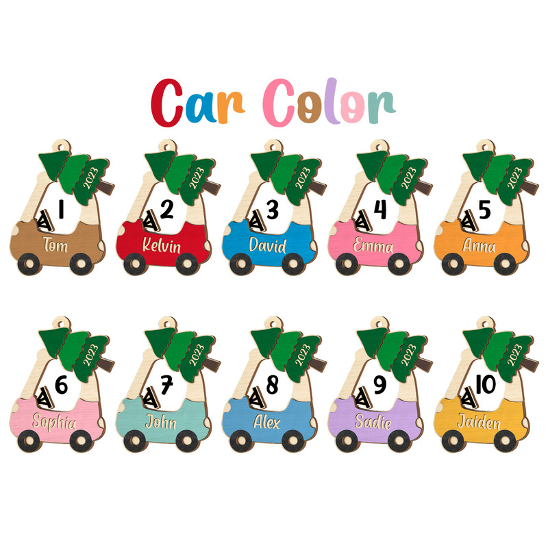 Baby's First Christmas Ornament , Personalized Kids Christmas Ornament, Custom New Baby Gift, Baby Shower Gift,  Kid Christmas Car Ornament - 9.jpg