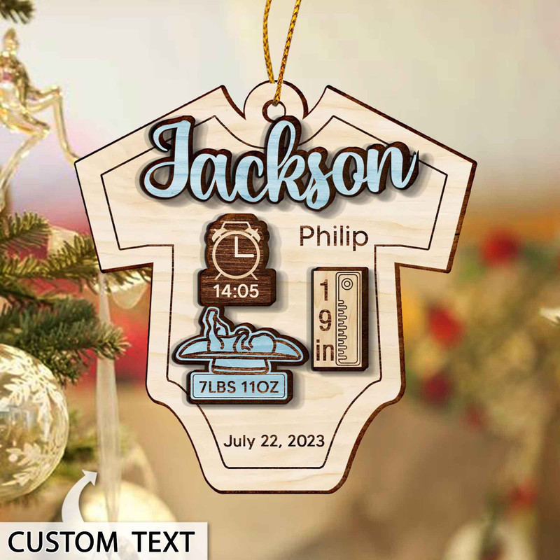 Baby's First Christmas Ornament 2023, Personalized Baby Birth Stats Ornament, Baby Keepsake, Newborn Gift, New Baby Gift, Baby Shower Gift - 4.jpg