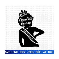 birthday queen of december svg, afro birthday queen svg, afro girl svg, afro birthday girls, black birthday queen svg, cut file for cricut