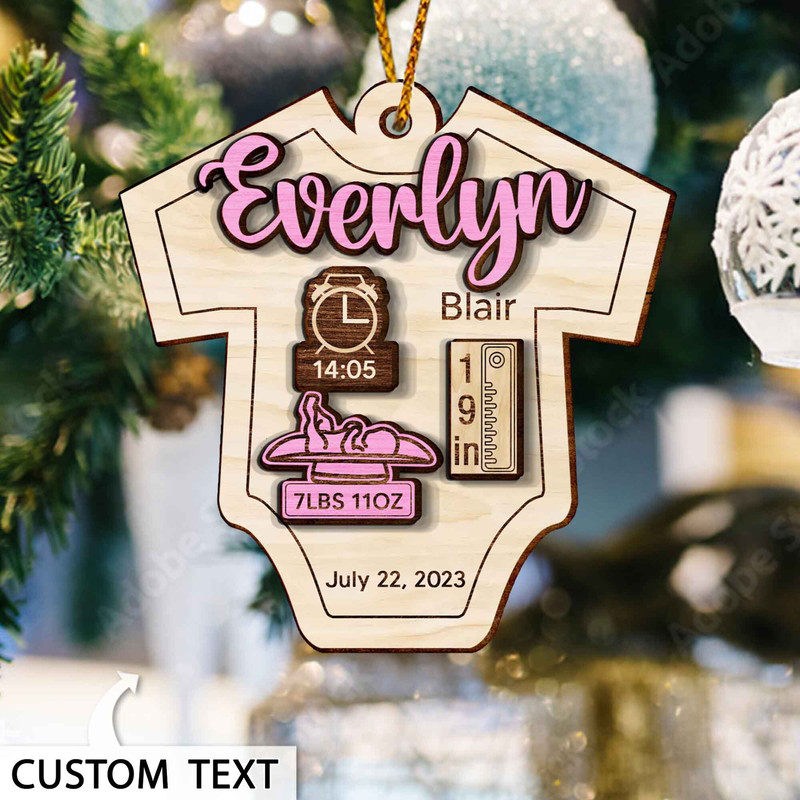 Baby's First Christmas Ornament 2023, Personalized Baby Birth Stats Ornament, Baby Keepsake, Newborn Gift, New Baby Gift, Baby Shower Gift - 5.jpg