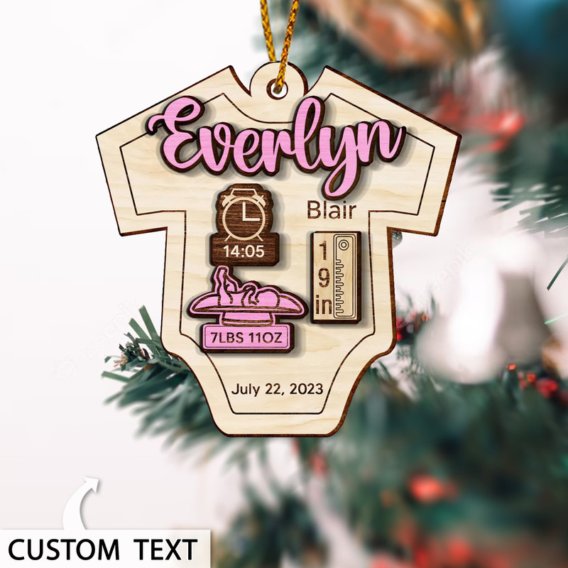 Baby's First Christmas Ornament 2023, Personalized Baby Birth Stats Ornament, Baby Keepsake, Newborn Gift, New Baby Gift, Baby Shower Gift - 9.jpg