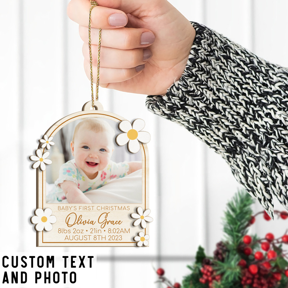 Baby's First Christmas Ornament 2023, Personalized Birth Stats First Christmas Ornament, Custom Photo Ornament, Baby Keepsake, New Baby Gift - 3.jpg