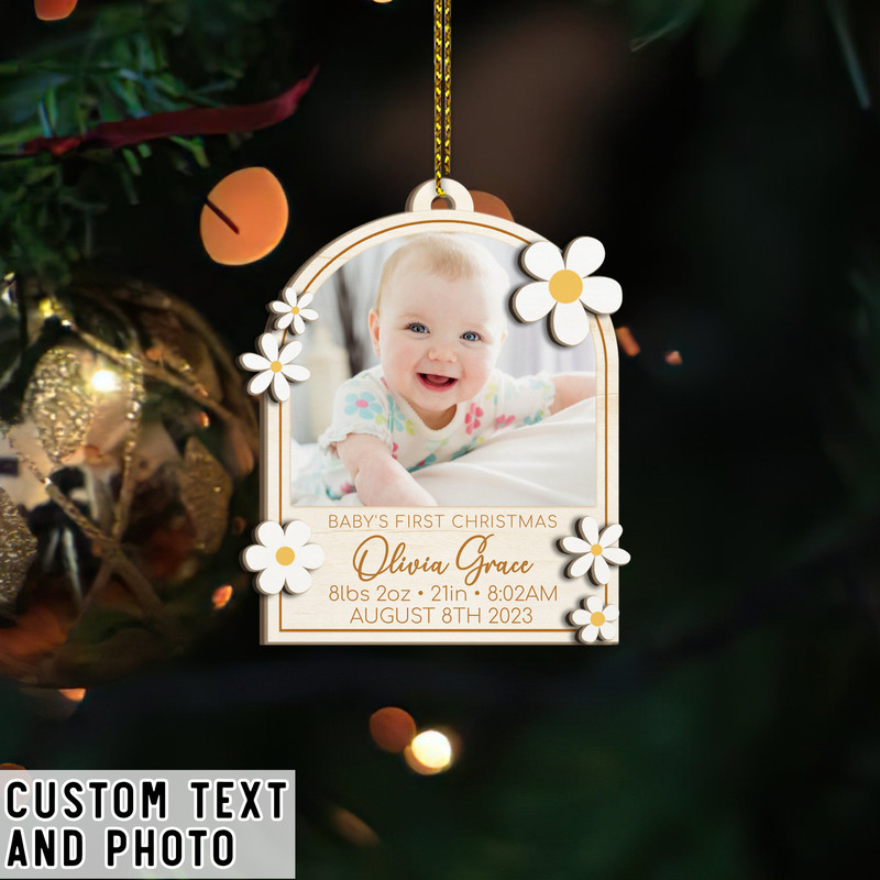 Baby's First Christmas Ornament 2023, Personalized Birth Stats First Christmas Ornament, Custom Photo Ornament, Baby Keepsake, New Baby Gift - 8.jpg
