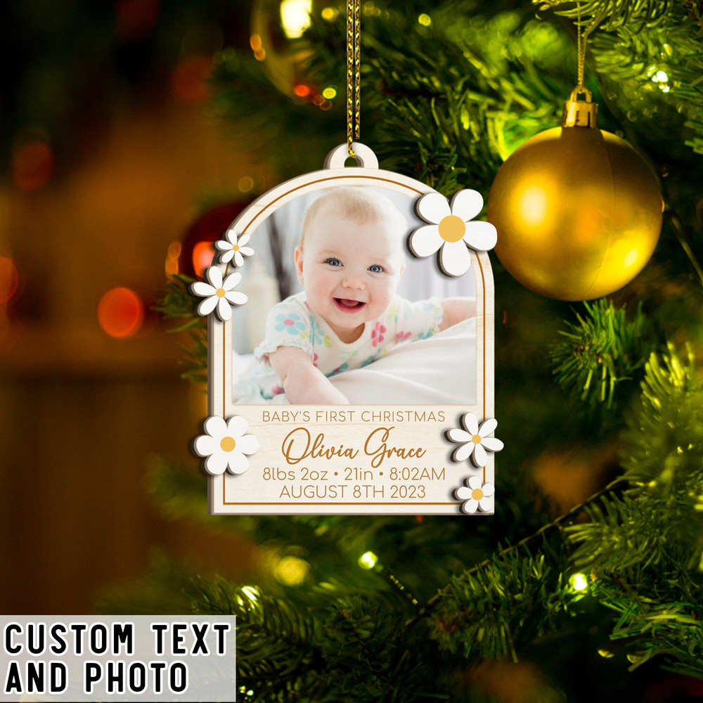 Baby's First Christmas Ornament 2023, Personalized Birth Stats First Christmas Ornament, Custom Photo Ornament, Baby Keepsake, New Baby Gift - 9.jpg