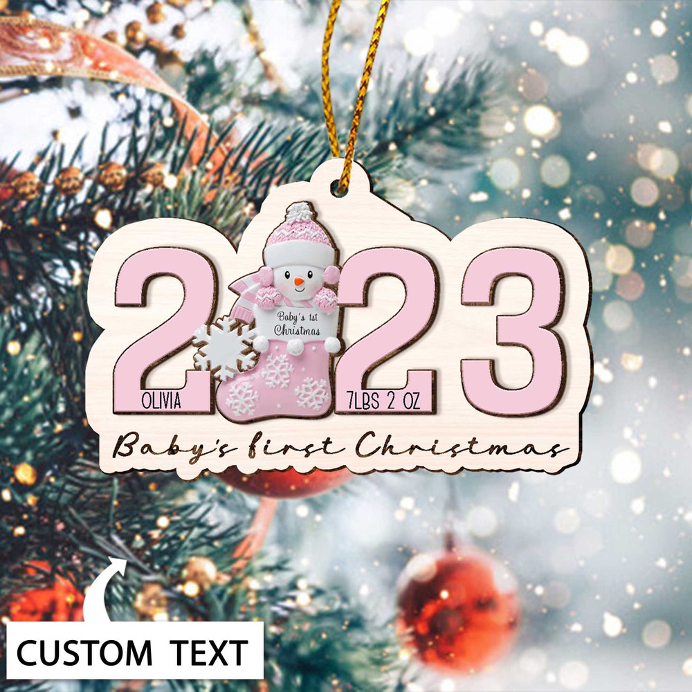 Baby's First Christmas Ornament 2023, Personalized New Baby Ornament, Birth Stats Keepsake, Baby Announcement, Newborn Gift, New Baby Gift - 1.jpg