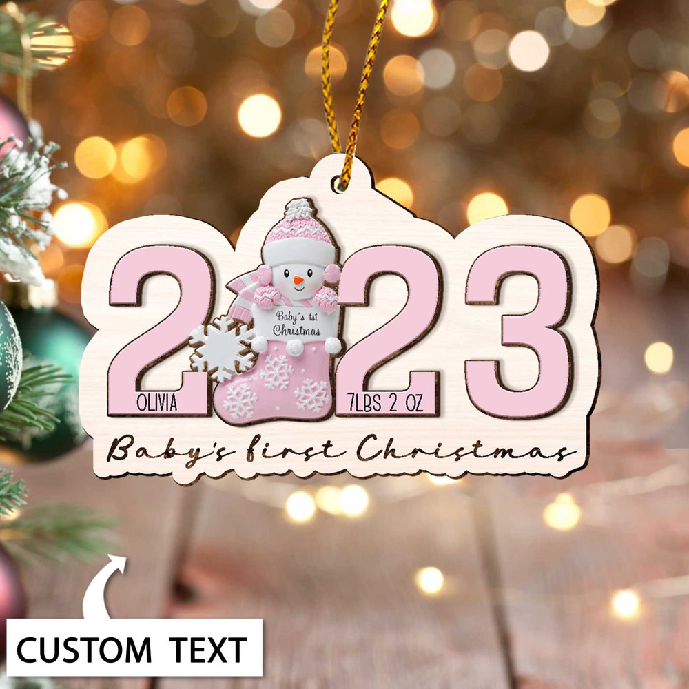 Baby's First Christmas Ornament 2023, Personalized New Baby Ornament, Birth Stats Keepsake, Baby Announcement, Newborn Gift, New Baby Gift - 2.jpg