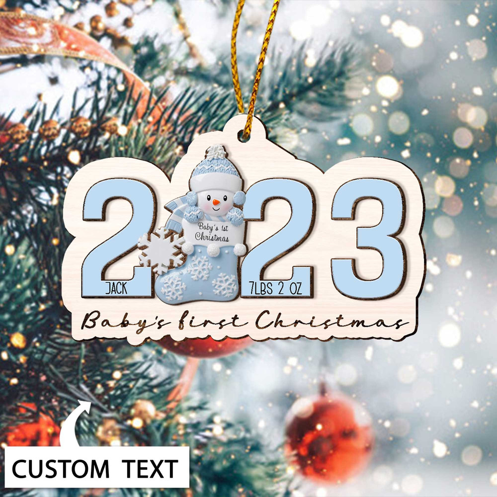 Baby's First Christmas Ornament 2023, Personalized New Baby Ornament, Birth Stats Keepsake, Baby Announcement, Newborn Gift, New Baby Gift - 3.jpg