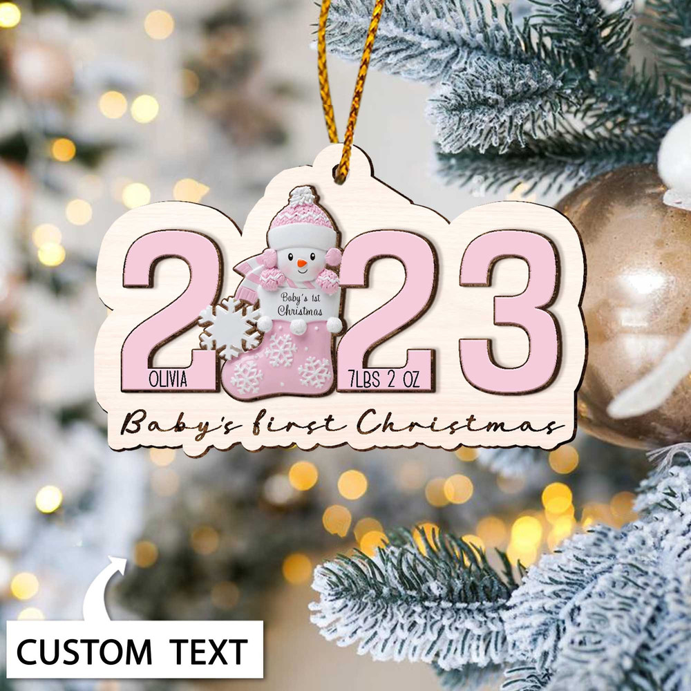 Baby's First Christmas Ornament 2023, Personalized New Baby Ornament, Birth Stats Keepsake, Baby Announcement, Newborn Gift, New Baby Gift - 5.jpg