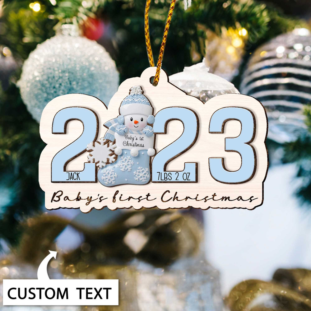 Baby's First Christmas Ornament 2023, Personalized New Baby Ornament, Birth Stats Keepsake, Baby Announcement, Newborn Gift, New Baby Gift - 6.jpg