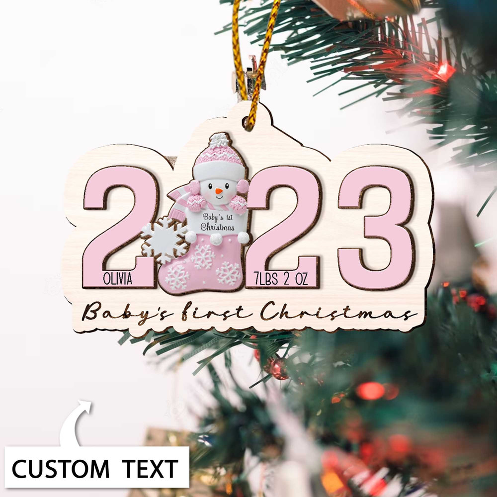 Baby's First Christmas Ornament 2023, Personalized New Baby Ornament, Birth Stats Keepsake, Baby Announcement, Newborn Gift, New Baby Gift - 9.jpg