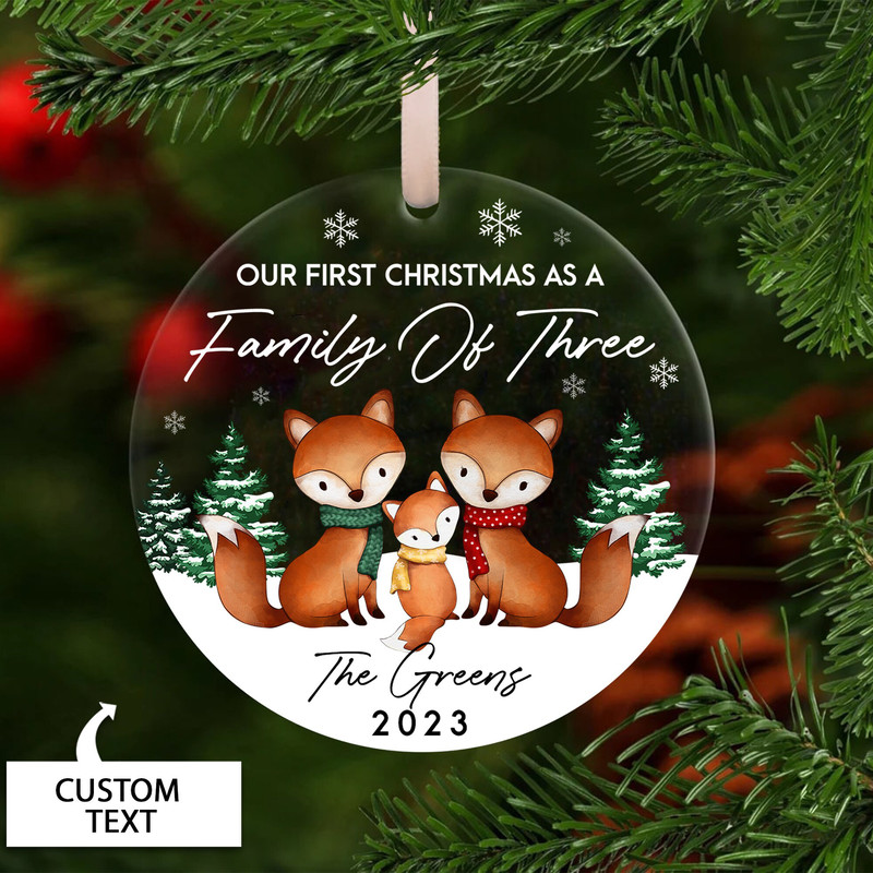 Family of Three Christmas Ornament, Personalized Family Christmas Ornament, Custom 2023 Family Ornament, Custom Family Keepsake - 3.jpg