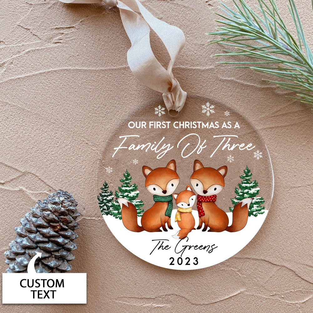 Family of Three Christmas Ornament, Personalized Family Christmas Ornament, Custom 2023 Family Ornament, Custom Family Keepsake - 5.jpg