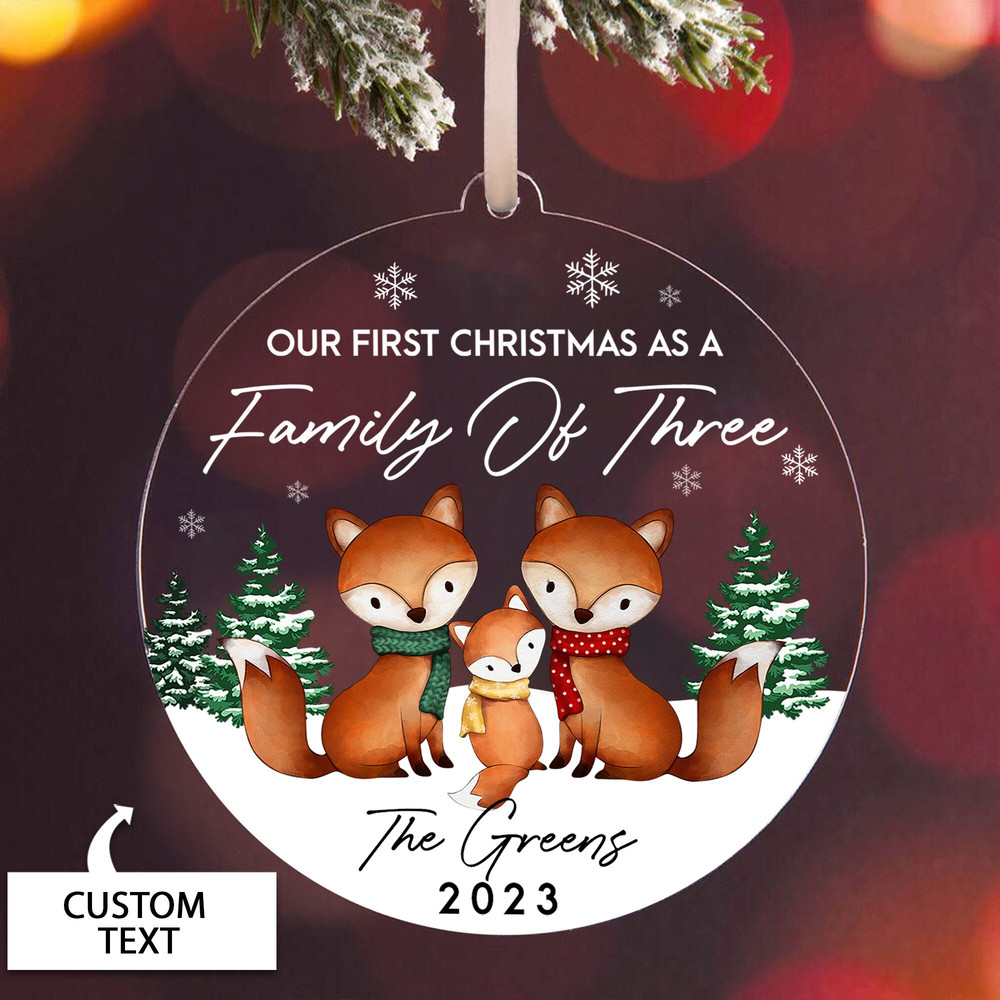 Family of Three Christmas Ornament, Personalized Family Christmas Ornament, Custom 2023 Family Ornament, Custom Family Keepsake - 6.jpg
