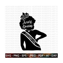 birthday queen of june svg, afro birthday queen svg, afro girl svg, afro birthday girls, black birthday queen svg, cut file for cricut