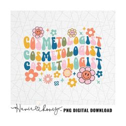 retro cosmetologist png - cosmetologist life - cosmetology student - cosmetologist sublimation design - beautician shirt