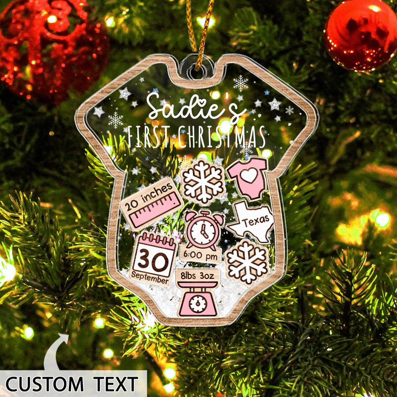 Personalized Baby First's Christmas Ornament, Custom New Baby Gift, 4D Shake Babies Ornament, Baby Shower Gift, Christmas Gift For Parents - 2.jpg