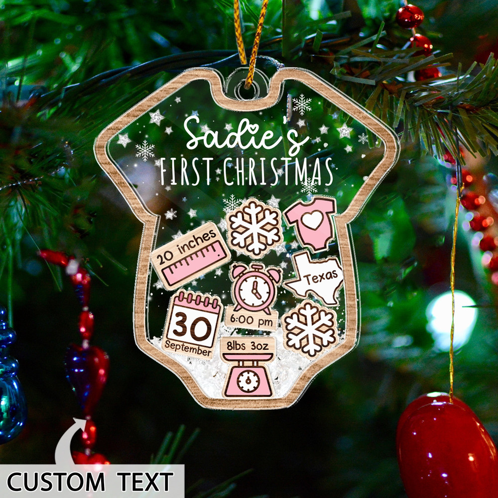 Personalized Baby First's Christmas Ornament, Custom New Baby Gift, 4D Shake Babies Ornament, Baby Shower Gift, Christmas Gift For Parents - 4.jpg