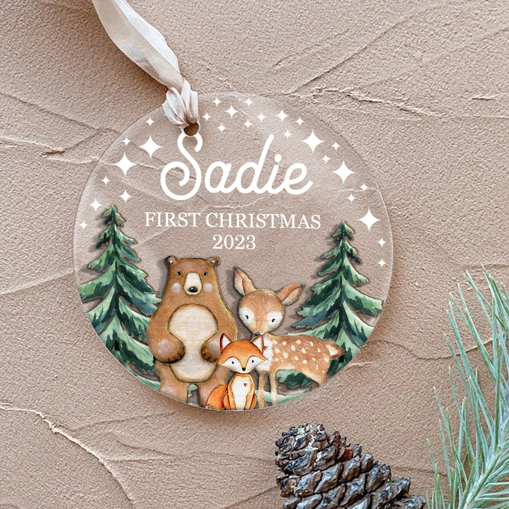 Personalized Baby Ornament, Baby's First Christmas Ornament 2023, Baby Name Christmas Ornament, Wood and Acrylic Ornament, Christmas Gift - 1.jpg