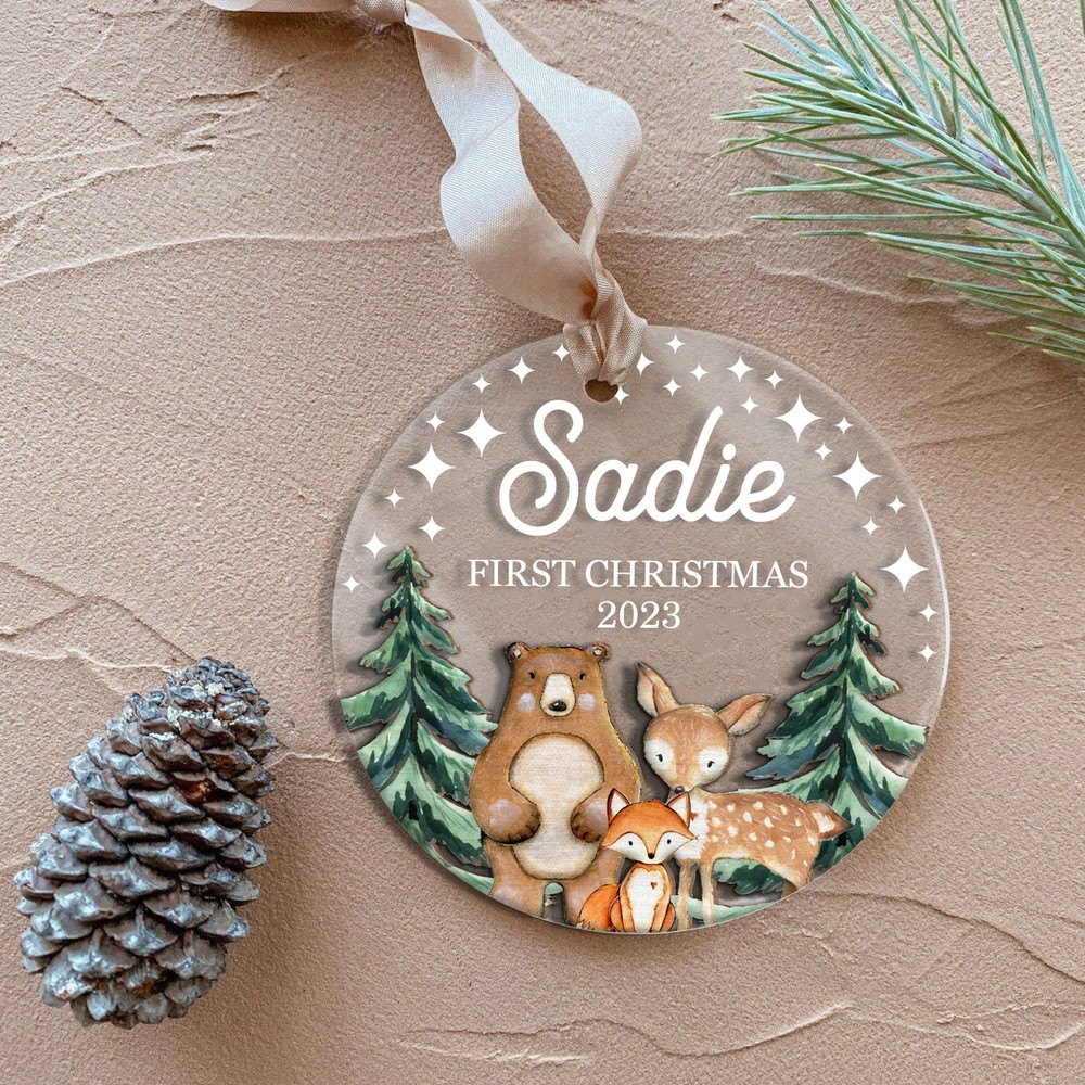 Personalized Baby Ornament, Baby's First Christmas Ornament 2023, Baby Name Christmas Ornament, Wood and Acrylic Ornament, Christmas Gift - 2.jpg