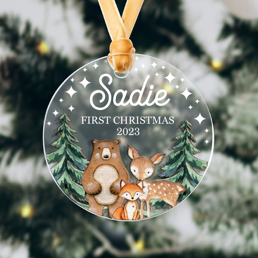 Personalized Baby Ornament, Baby's First Christmas Ornament 2023, Baby Name Christmas Ornament, Wood and Acrylic Ornament, Christmas Gift - 3.jpg