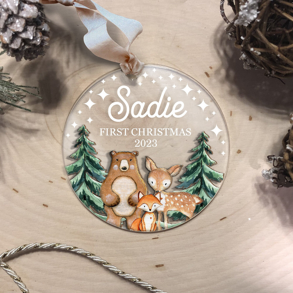 Personalized Baby Ornament, Baby's First Christmas Ornament 2023, Baby Name Christmas Ornament, Wood and Acrylic Ornament, Christmas Gift - 4.jpg