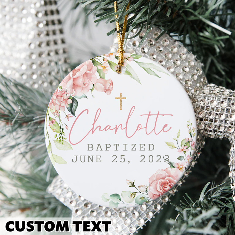 Personalized Baptized Ornament, Baptism Chrismas Gift, Custom Cross Porcelain, Xmas Tree Decor, Custom Baptized Keepsake, Religious Ornament - 10.jpg