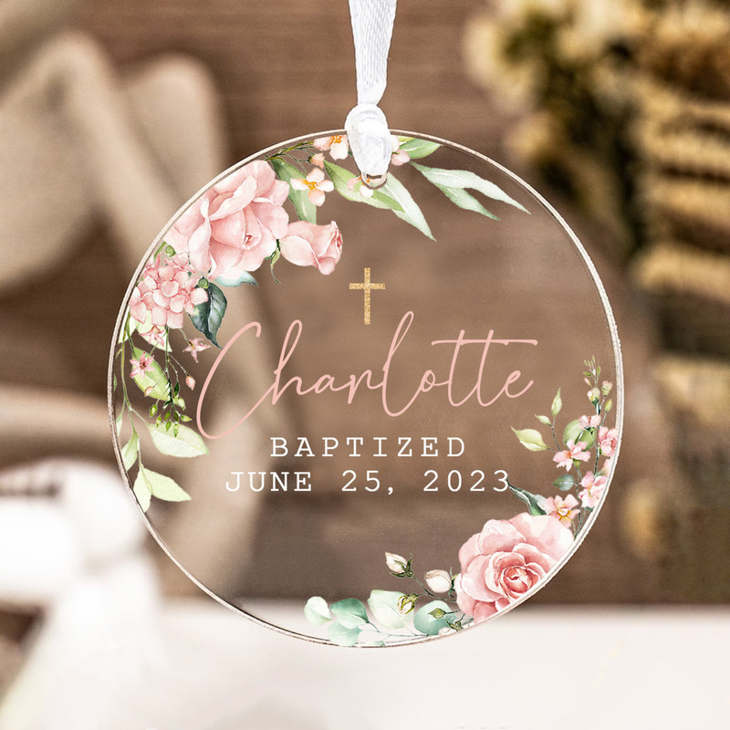 Personalized Baptized Ornament, Baptism Chrismas Gift, Custom Cross Porcelain, Xmas Tree Decor, Custom Baptized Keepsake, Religious Ornament - 4.jpg