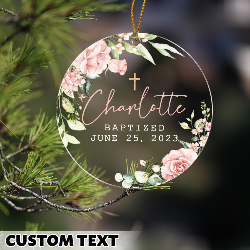 Personalized Baptized Ornament, Baptism Chrismas Gift, Custom Cross Porcelain, Xmas Tree Decor, Custom Baptized Keepsake, Religious Ornament - 6.jpg