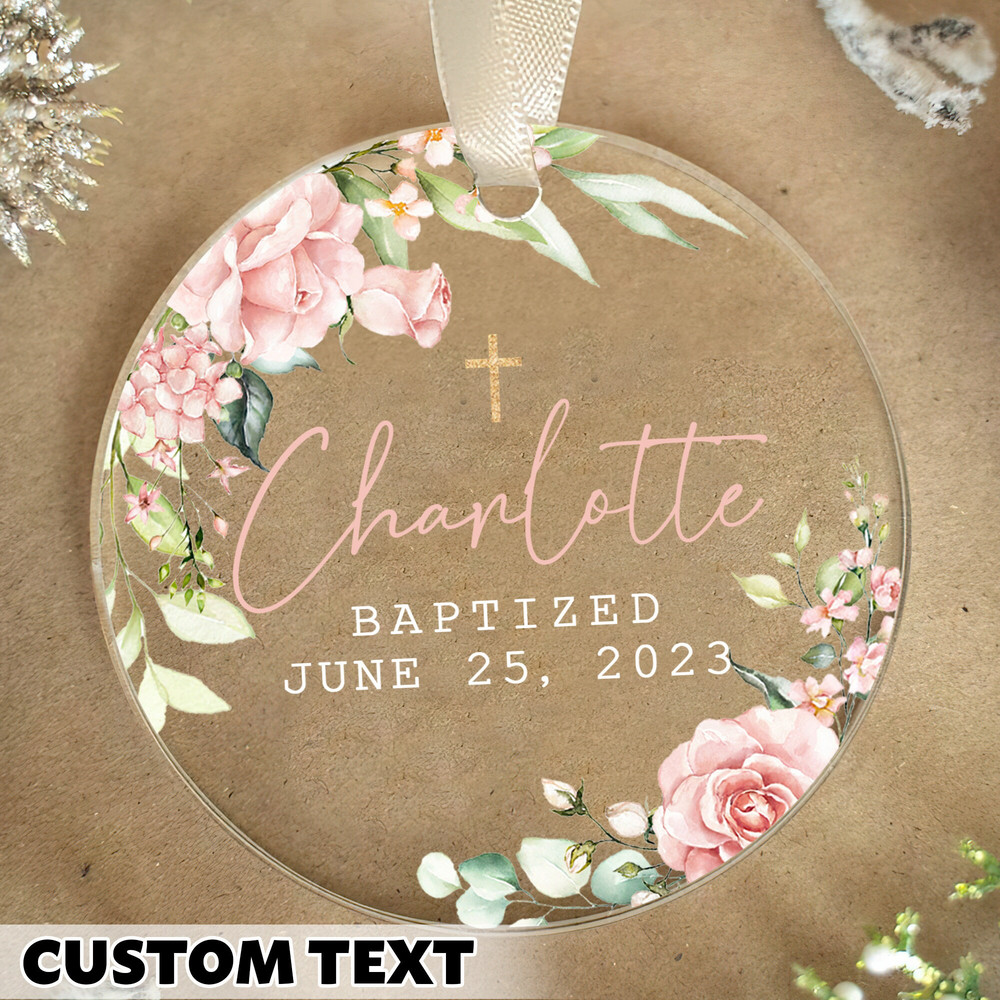 Personalized Baptized Ornament, Baptism Chrismas Gift, Custom Cross Porcelain, Xmas Tree Decor, Custom Baptized Keepsake, Religious Ornament - 7.jpg