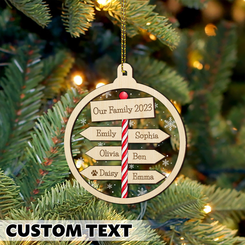 Personalized Family Christmas Ornament 2023, North Pole Ornament with Family Names, Custom Family Keepsake, Family Ornament, Christmas Gift - 1.jpg