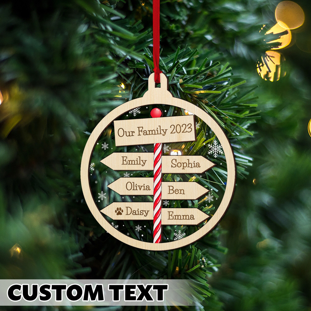 Personalized Family Christmas Ornament 2023, North Pole Ornament with Family Names, Custom Family Keepsake, Family Ornament, Christmas Gift - 2.jpg