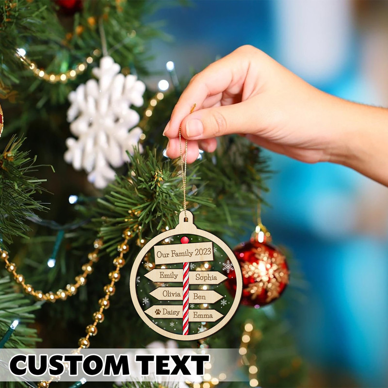 Personalized Family Christmas Ornament 2023, North Pole Ornament with Family Names, Custom Family Keepsake, Family Ornament, Christmas Gift - 3.jpg