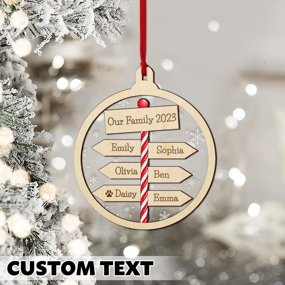 Personalized Family Christmas Ornament 2023, North Pole Ornament with Family Names, Custom Family Keepsake, Family Ornament, Christmas Gift - 5.jpg