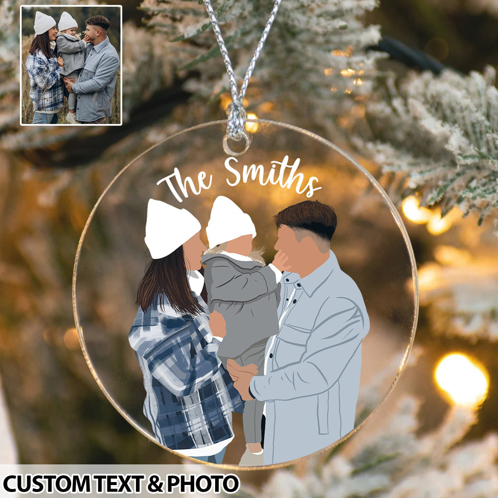 Personalized Family Christmas Ornament, Custom Family Photo Ornament, Xmas Tree Hanging, Family Christmas Gift, Christmas Home Decoration - 1.jpg