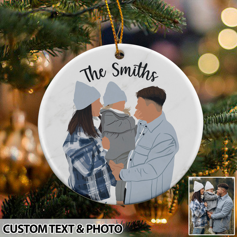Personalized Family Christmas Ornament, Custom Family Photo Ornament, Xmas Tree Hanging, Family Christmas Gift, Christmas Home Decoration - 10.jpg