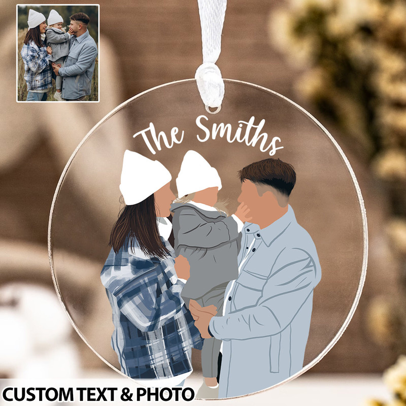 Personalized Family Christmas Ornament, Custom Family Photo Ornament, Xmas Tree Hanging, Family Christmas Gift, Christmas Home Decoration - 2.jpg