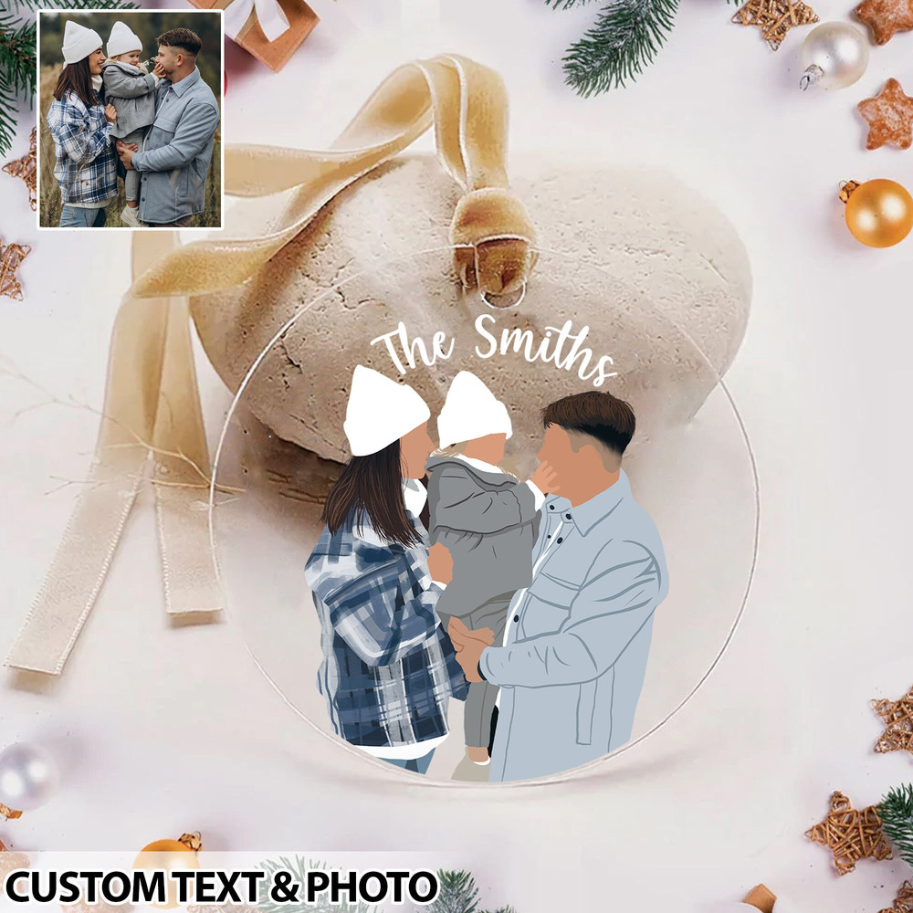 Personalized Family Christmas Ornament, Custom Family Photo Ornament, Xmas Tree Hanging, Family Christmas Gift, Christmas Home Decoration - 3.jpg