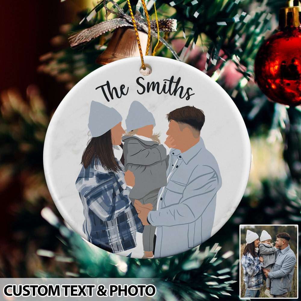 Personalized Family Christmas Ornament, Custom Family Photo Ornament, Xmas Tree Hanging, Family Christmas Gift, Christmas Home Decoration - 4.jpg